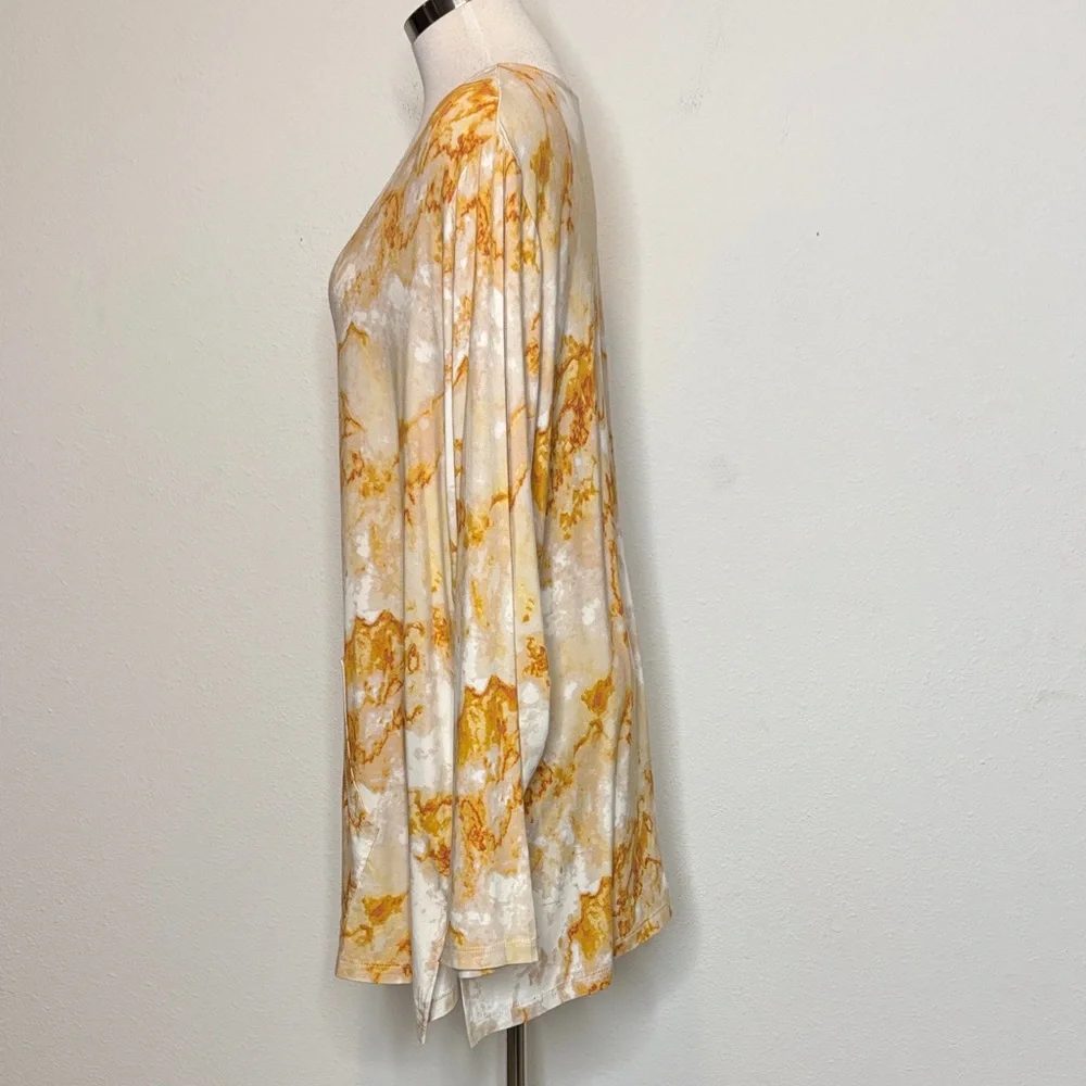 Susan Graver size 2X Cream and Orange Artistic Tunic - Picture 5 of 8